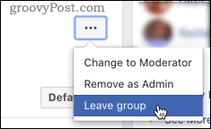 Enlace de abandono de grupo de Facebook