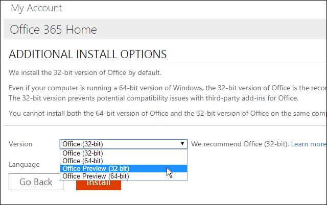 Instalar Office 2016 Preview
