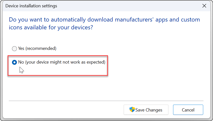 Deshabilitar la instalación automática de controladores en Windows 11