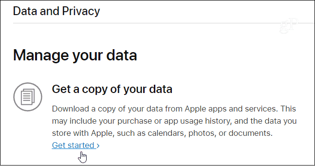 Obtenga una copia de datos de Apple