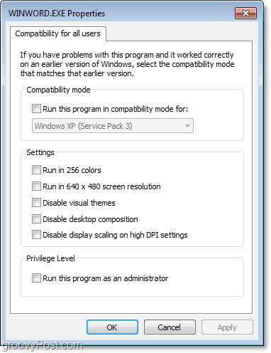 Cómo ajustar la configuración de compatibilidad para todos los usuarios de Windows 7