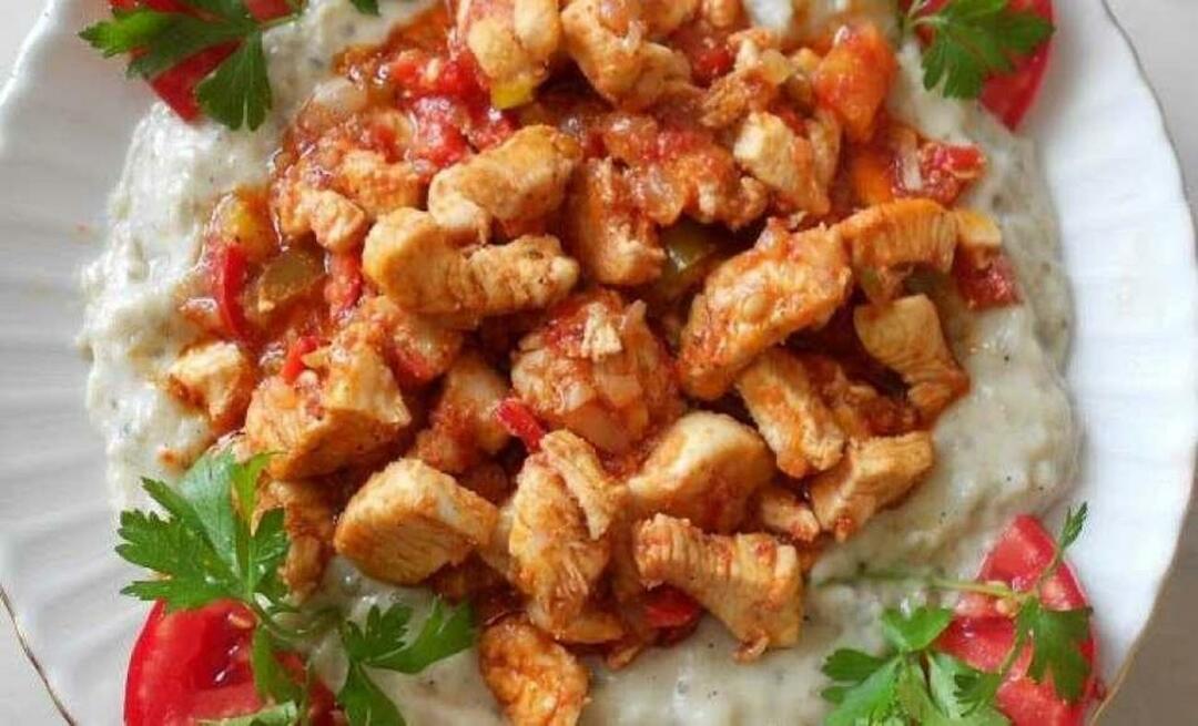 ¿Cómo hacer un increíble pollo hünkar betti? Le gustó el hunkar con pollo, estaba perfecto.