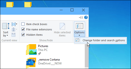 Vista del Explorador de archivos de Windows 10