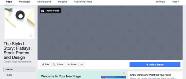Carga tu foto de perfil en tu nueva página de negocios de Facebook.
