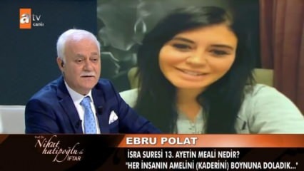 Ebru Polat conectado al programa de Nihat Hatipoğlu