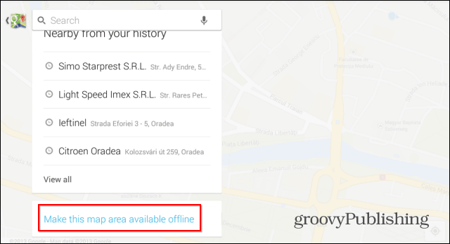 Dirección de borrado de Google Maps para Android