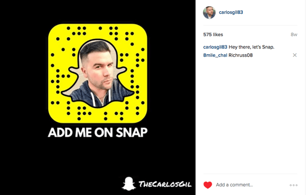 anuncio de Instagram para promocionar el ejemplo de Snapchat