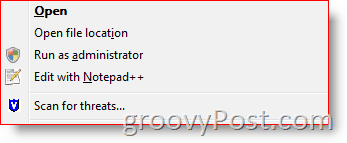 Agregue Ejecutar como usuario diferente al menú contextual del Explorador de Windows para Vista y Server 2008:: groovyPost.com