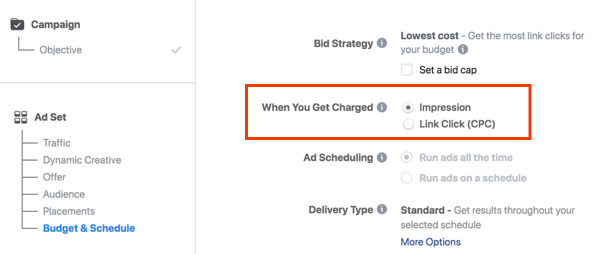 Presta atención a cuándo te cobran por tus anuncios de Facebook.