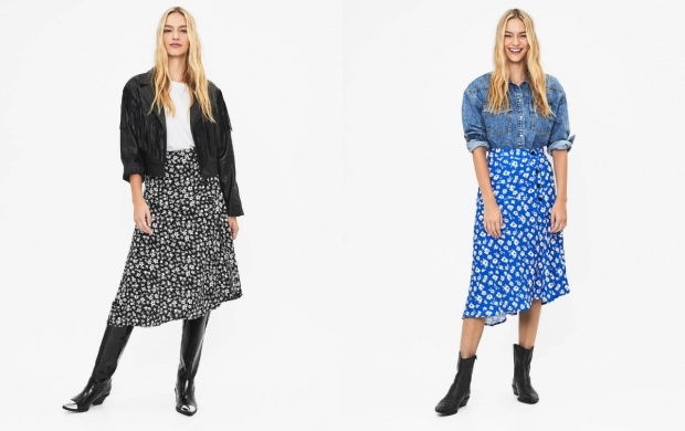 Elección de Aybüke Pusat modelos de falda con estampado floral de la temporada de otoño 2019
