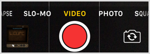 Botón de grabación de video de iPhone.