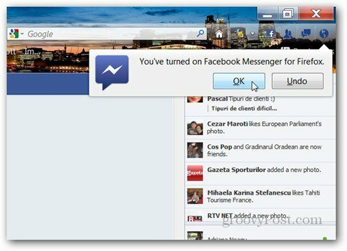 Facebook Messenger para notificaciones de Firefox