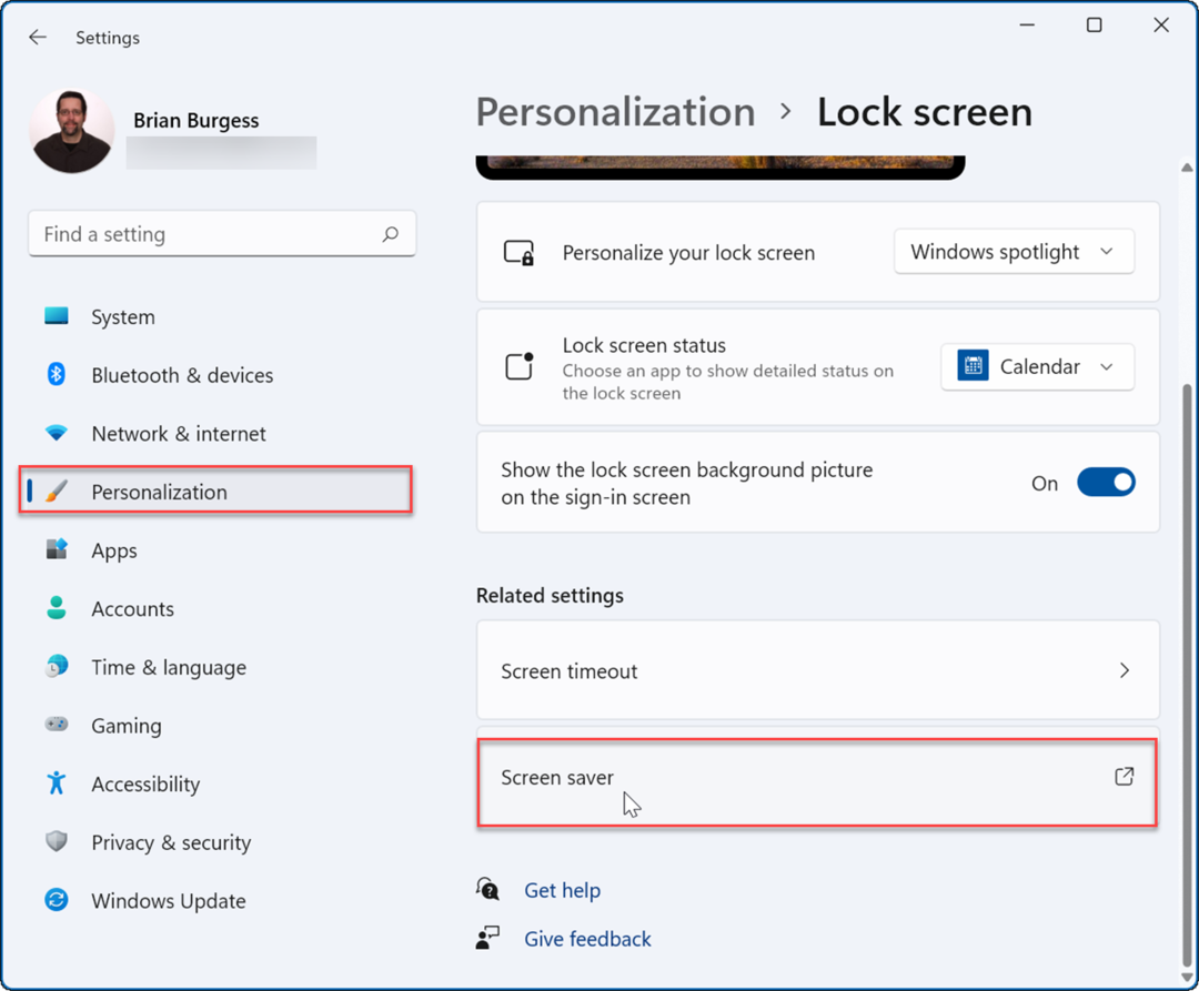 Personalización-bloqueo-pantalla establecer fotos como protector de pantalla en Windows