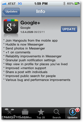 Actualización de la aplicación de Google+ para iPhone y otros dispositivos iOS