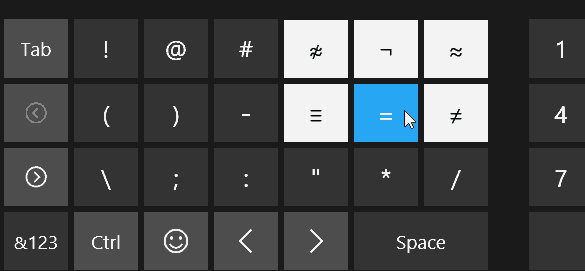 símbolos alternativos de teclado
