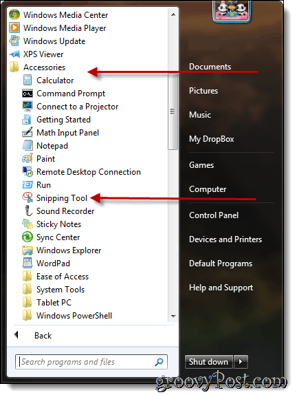 Tome capturas de pantalla con Windows 7 con la herramienta Recorte