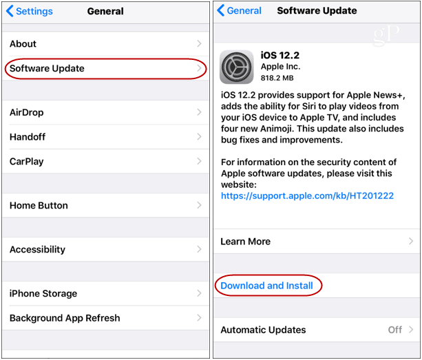 Actualización de iOS 12.2