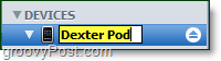 cambie el nombre del nombre predeterminado de iPod o iPhone a su nuevo nombre deseado