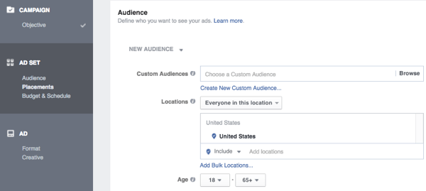 segmentación de anuncios de facebook