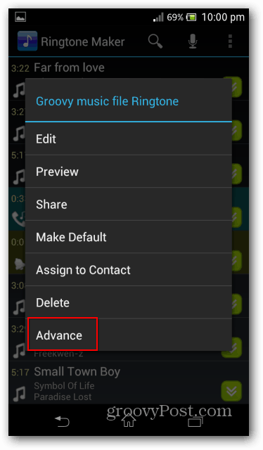 Avance de Ringtone Maker