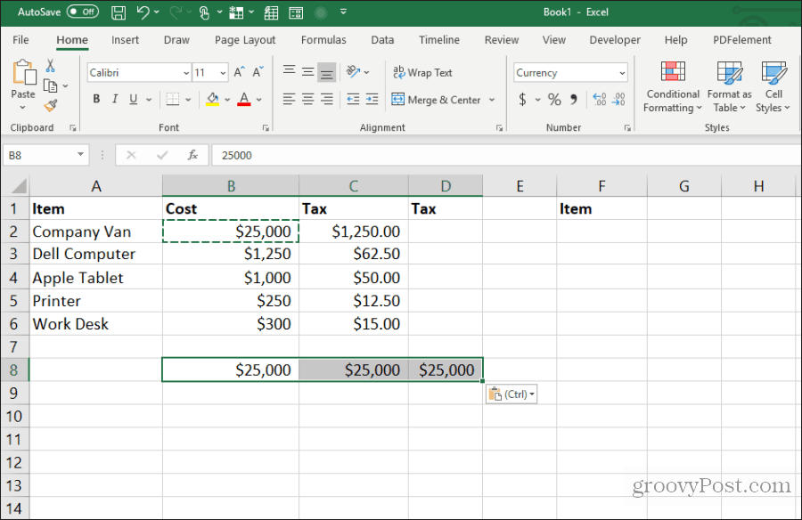 copiar una celda a muchas en Excel