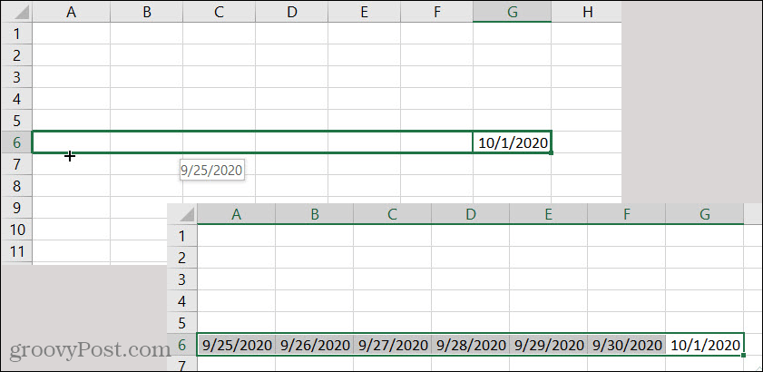 Fecha de Autocompletar de Excel hacia atrás