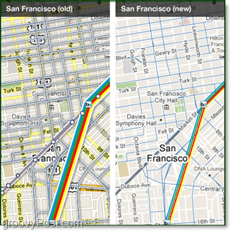 comparación de mapas de tránsito de google