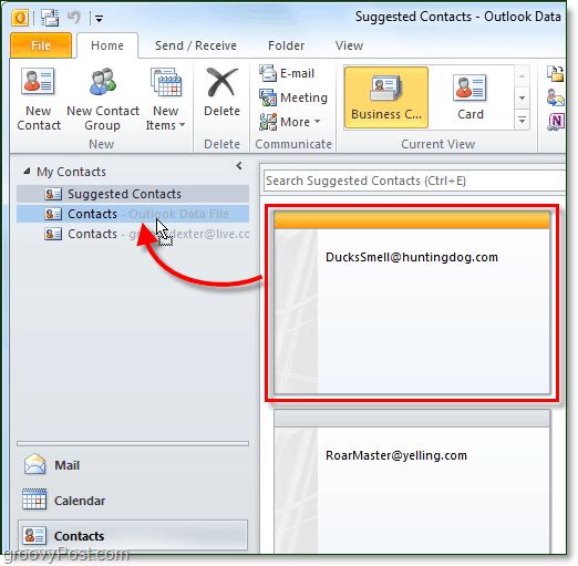 Cómo encontrar y agregar contactos de Outlook 2010 no guardados