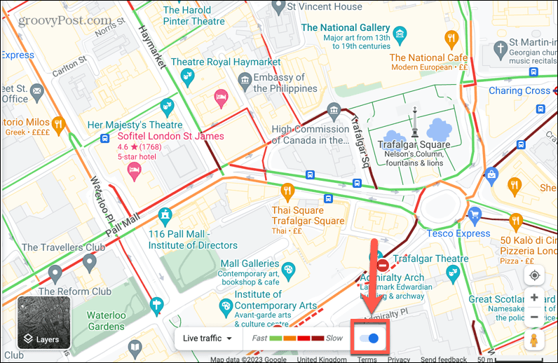 Cambio de tráfico en vivo de Google Maps