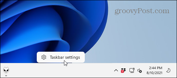 configuración de la barra de tareas windows 11