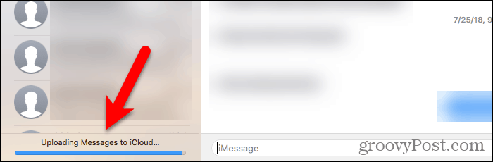 Carga de mensajes a iCloud en Mac