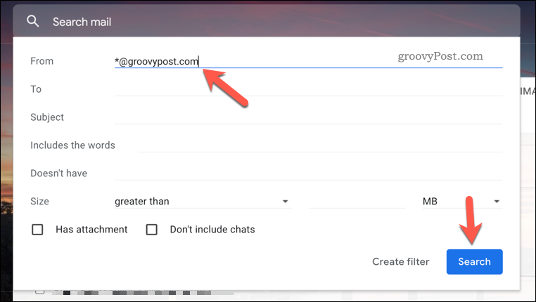 Crear una nueva regla de filtrado en Gmail