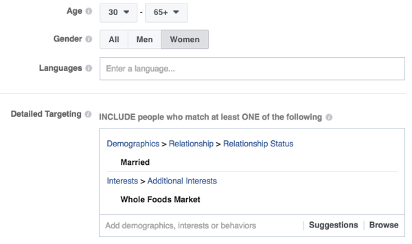 Las funciones de segmentación de Facebook son sólidas.