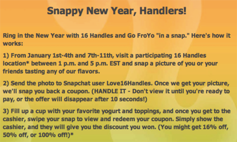 Promoción de campaña snap 16handles