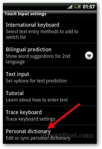 Añadir diccionario Android 4