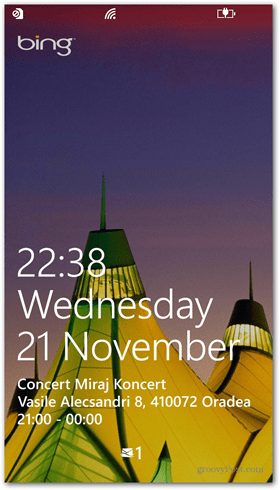 Estado rápido de la pantalla de bloqueo de Windows Phone 8