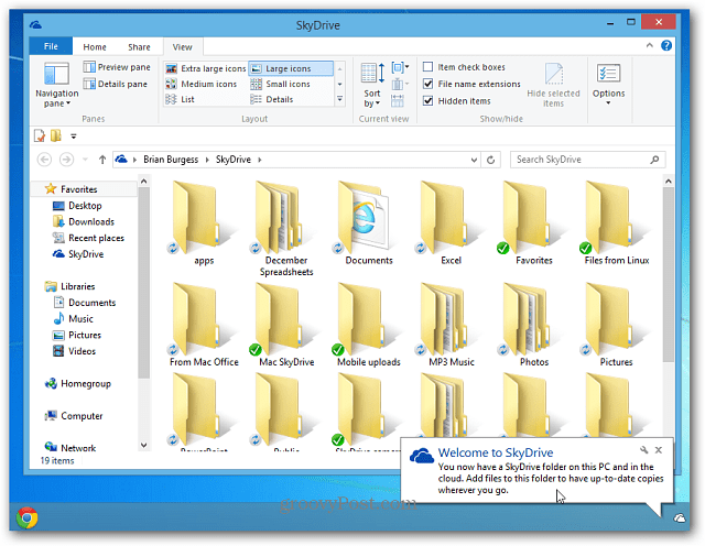 Escritorio SkyDrive para Windows 8