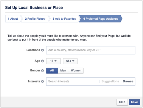 público preferido de la página de negocios locales de facebook