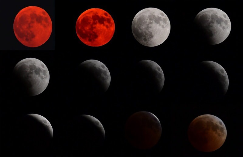 se verá en diferentes colores durante la fase de eclipse lunar