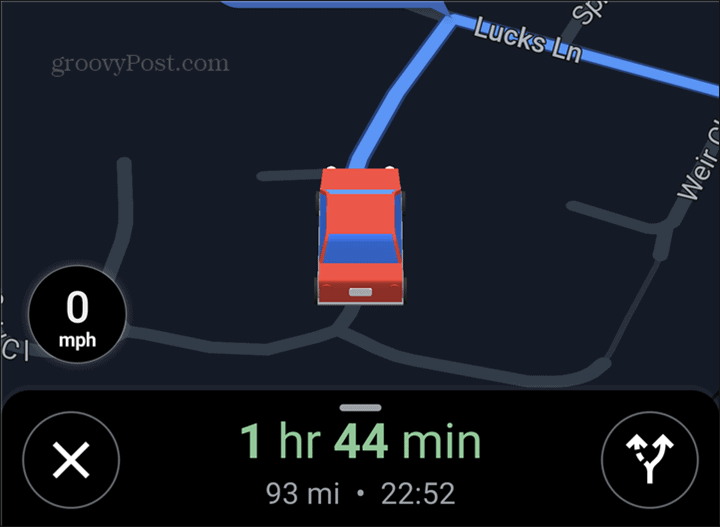 Símbolo de coche de Google Maps rojo