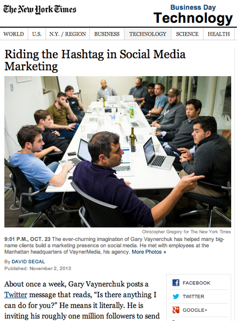 New York Times montando el hashtag