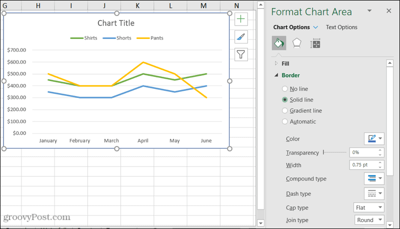 Dar formato a la barra lateral del gráfico en Excel