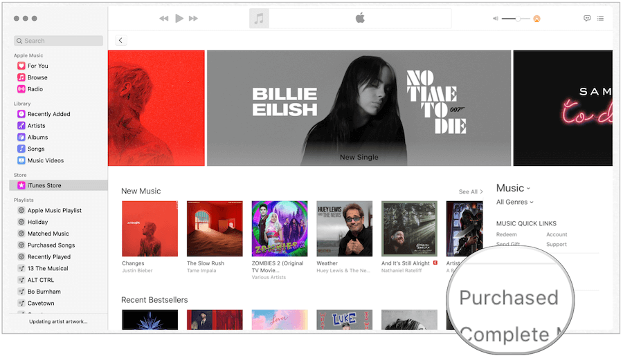 iTunes comprado en Mac