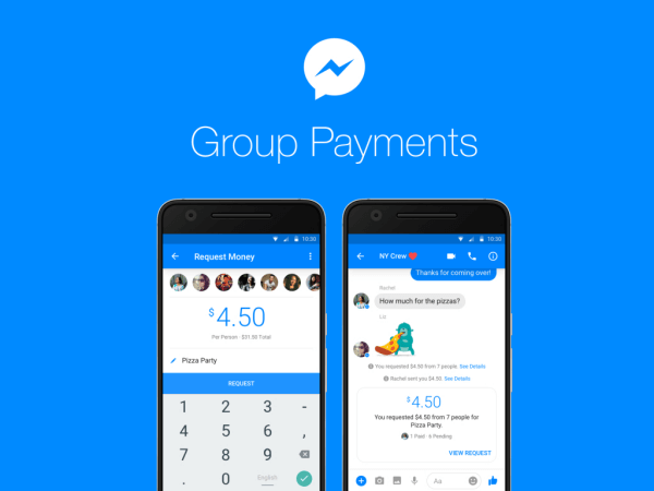 Los usuarios de Facebook ahora pueden enviar o recibir dinero entre grupos de personas en Messenger.