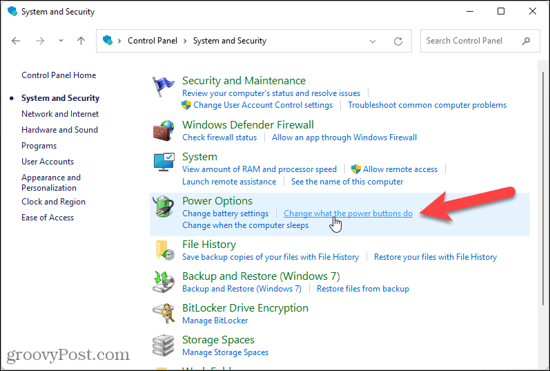 Cambiar lo que hacen los botones de encendido en Windows 11