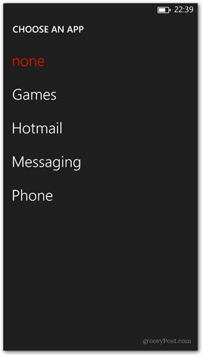 Windows Phone 8 Bloquear pantalla personalizar elegir aplicación para mostrar el estado rápido