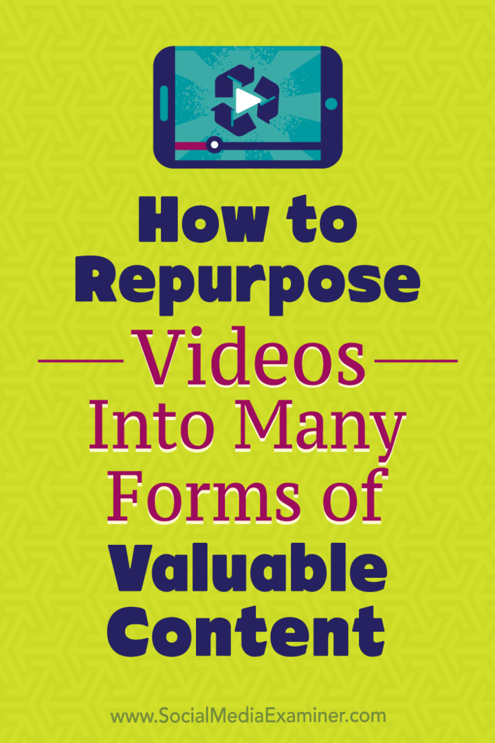 Cómo reutilizar videos en muchas formas de contenido valioso: examinador de redes sociales