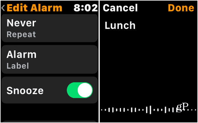 4 Editar etiqueta de alarma de Apple Watch