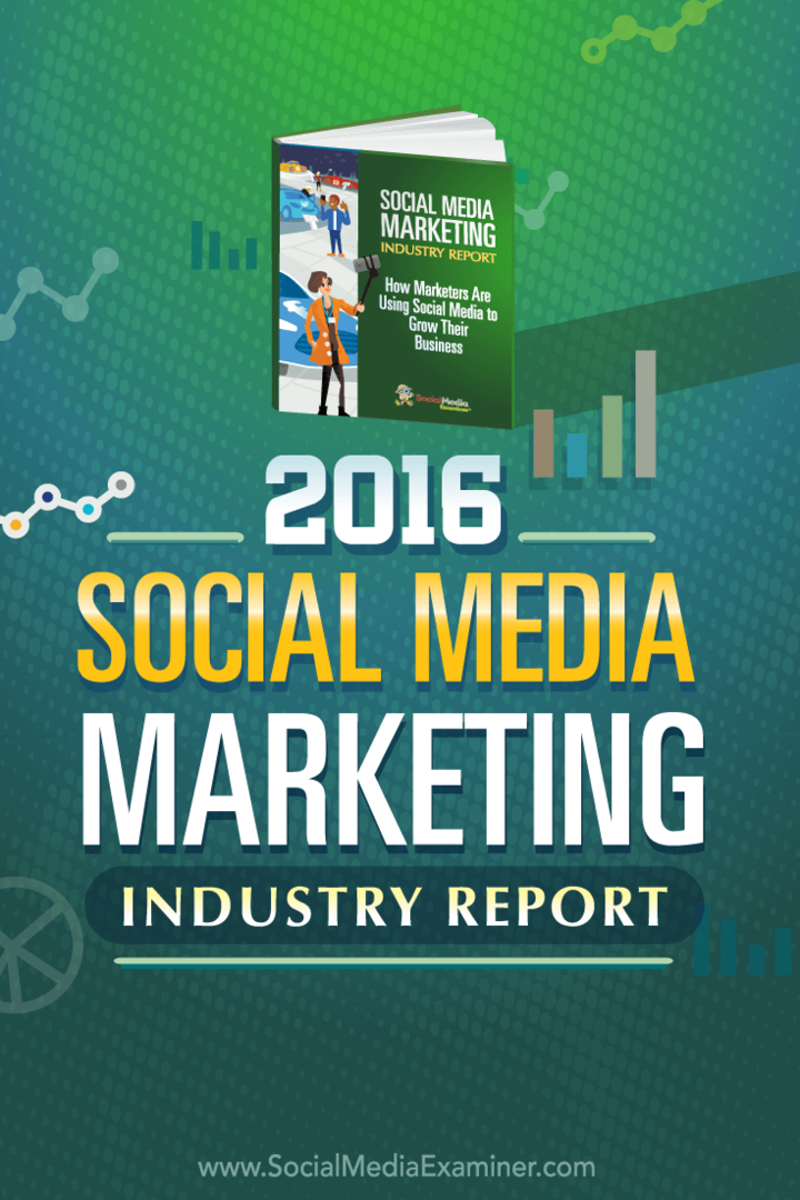 Informe de la industria de marketing en redes sociales 2016: examinador de redes sociales