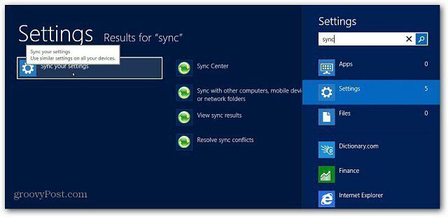 Cómo administrar la función de sincronización de Windows 8